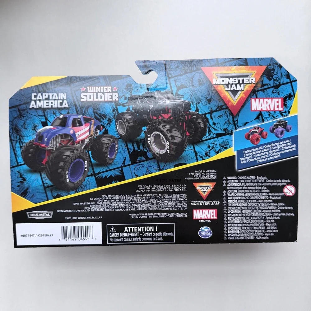 Monster Jam Marvel Series 2 Captain America vs Winter Soldier 1:64 2-Pack New